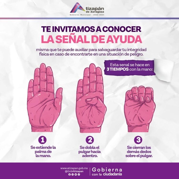 CON USO DE SEÑAS, POLICÍA DE ATIZAPÁN DE ZARAGOZA PREVIENE VIOLENCIA DE GÉNERO
