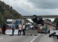 Volcadura de tráiler en Arco Norte provoca cierre por más de dos horas