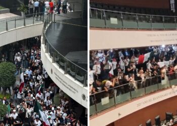 Manifestantes irrumpen en el Senado durante discusión de reforma judicial