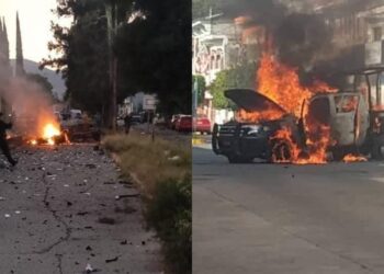 Explotan coches bomba en Acámbaro y Jurécuaro; hay 3 policías heridos