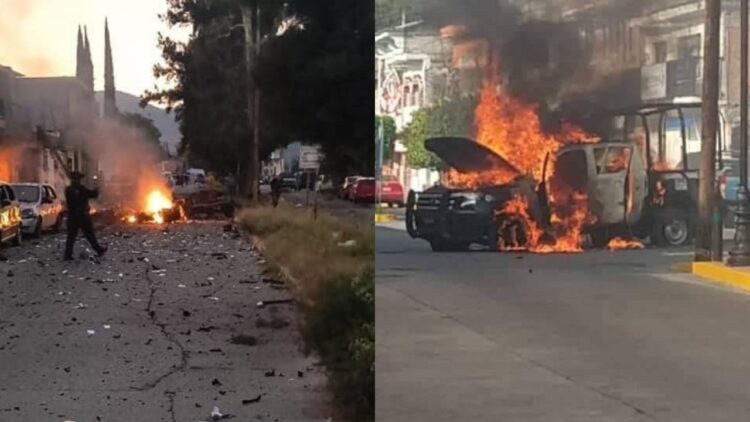 Explotan coches bomba en Acámbaro y Jurécuaro; hay 3 policías heridos