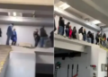Escaleras sin barandal en el Metro Ciudad Deportiva causan alarma