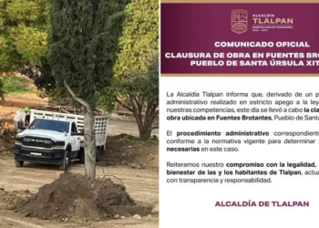 Clausuran obra en Fuentes Brotantes, Tlalpan