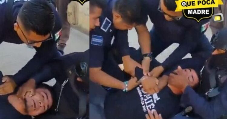 Policías usan fuerza excesiva contra hombre que les pidió trabajar en Puebla