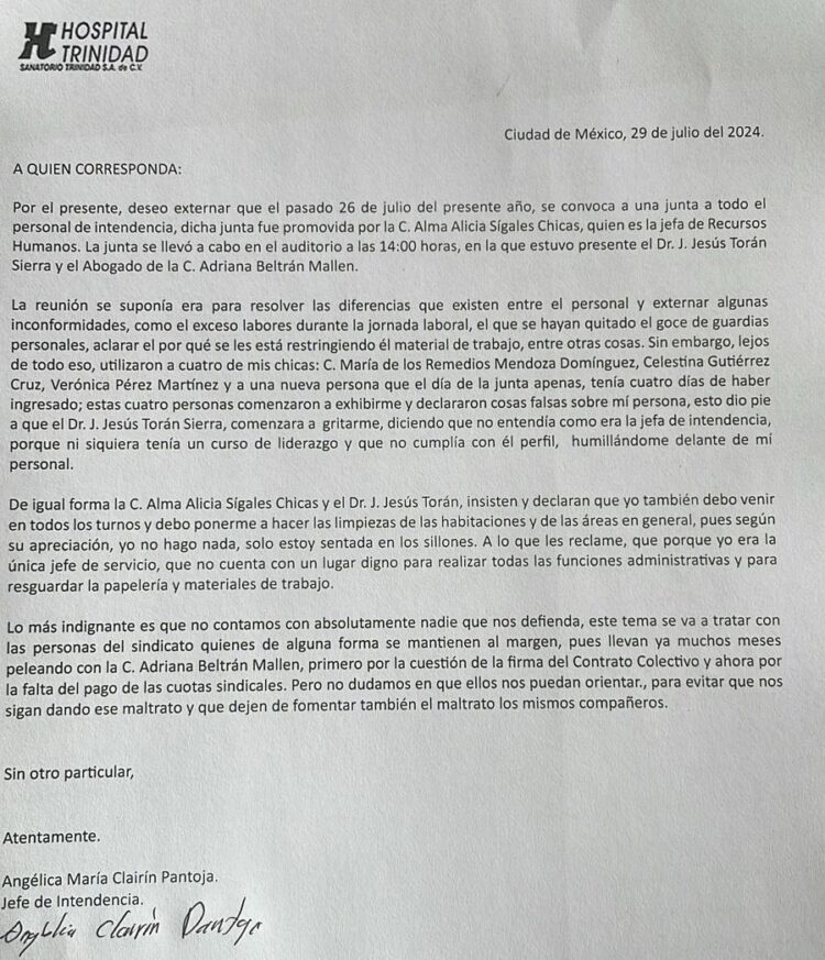 Sanatorio Trinidad, de referente médico a epicentro del miedo y la intimidación