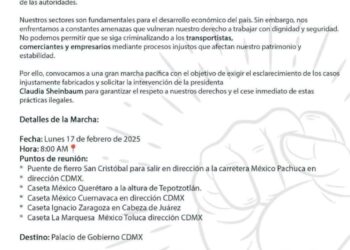 Transportistas de Zona Oriente se sumarán a mega marcha