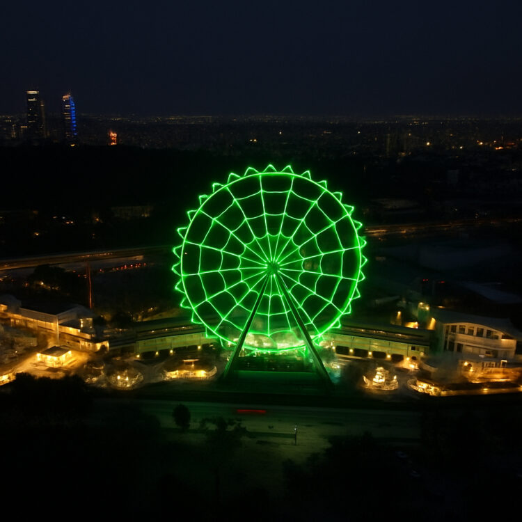 Aztlán Parque Urbano se suma a la celebración del Mundial de Futbol 2026 con iluminación especial en la icónica rueda de la fortuna