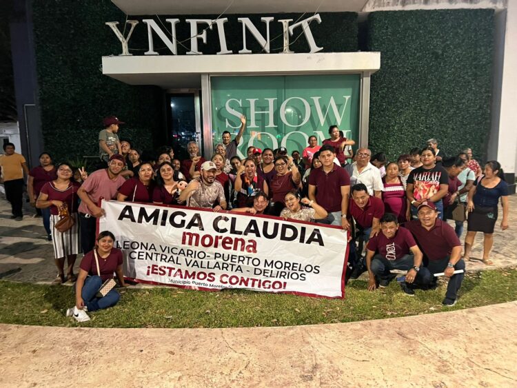 Unidad y movilización: Puerto Morelos refrenda su compromiso con el segundo piso de la 4T.