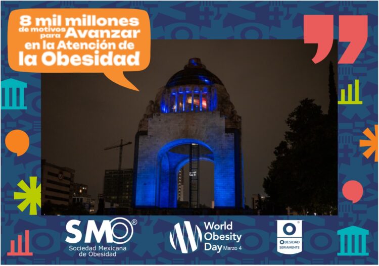 Monumentos de la CDMX se iluminan en azul por el Día Mundial y Nacional contra la Obesidad