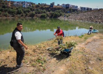 Llegan Autoridades de Naucalpan a limpieza de Presa Madin