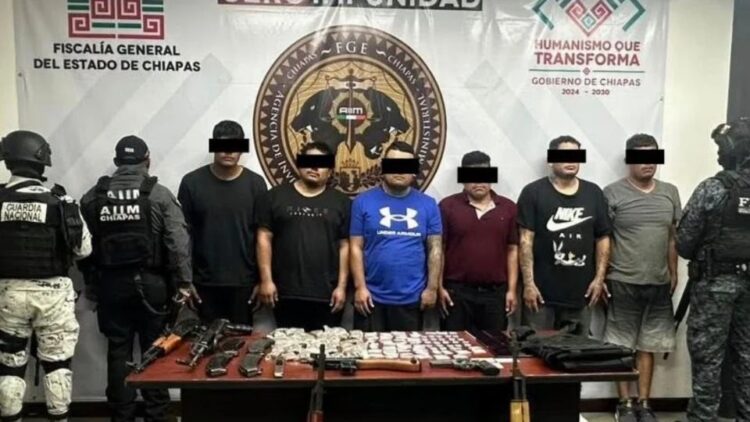 Detienen en carretera de Chiapas a seis sujetos armados que pertenecen al CJNG