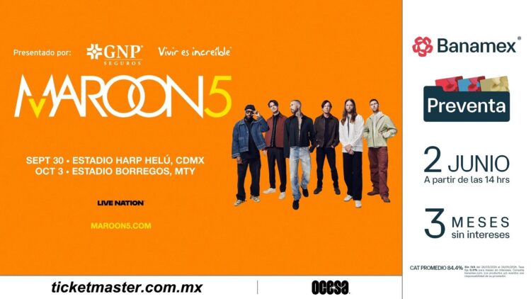 ¡Maroon 5 anuncia fechas en México este otoño!