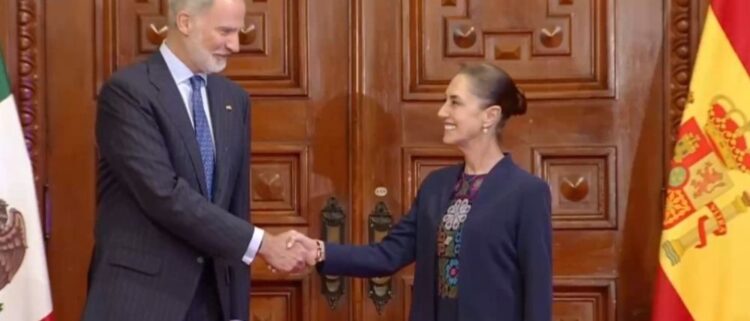 Se reúnen Claudia Sheinbaum y el Rey Felipe VI en Palacio Nacional