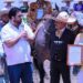 ISAAC MONTOYA DEVELA PLACA EN EL LIENZO CHARRO DE NAUCALPAN
