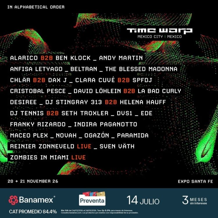 Time Warp llegará por primera vez a México con un cartel de figuras mundiales del techno