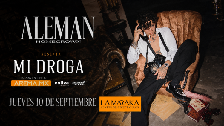 Alemán presentará “Mi Droga” en La Maraka bajo la producción de Alto Nivel