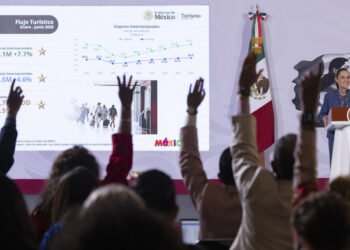 Presidenta destaca récord histórico de 51.1 millones de viajeros internacionales en primer semestre del 2026; es 7.7% más que en 2025