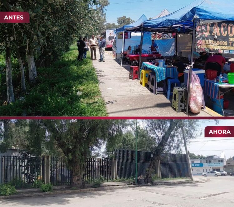 Limpian a Izcalli de puestos ambulantes