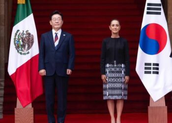 Claudia Sheinbaum recibe en Palacio Nacional a su homólogo de la República de Corea, Lee Jae-myung