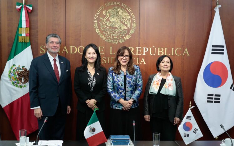 Yeidckol Polevnsky se reunió con la asambleísta de Corea Lee Jae-Jung