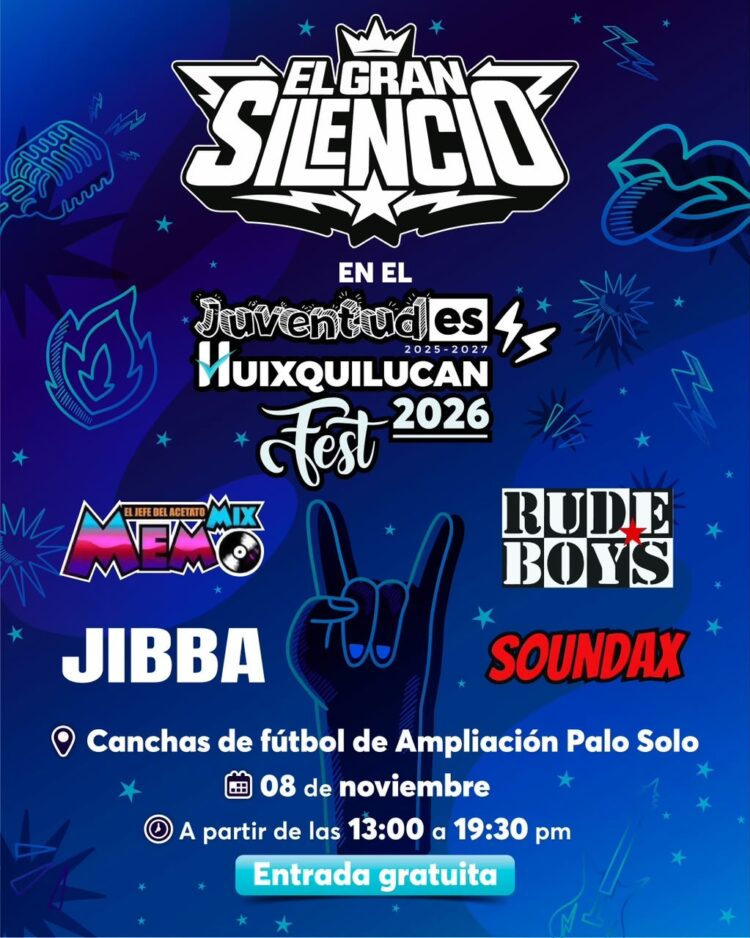 ¡Fiesta masiva y gratuita! El Gran Silencio llega al Juventudes Fest Huixquilucan 2026