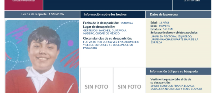 Buscan a Isaac, niño de 13 años desaparecido en la GAM; habría sido enganchado mediante un videojuego