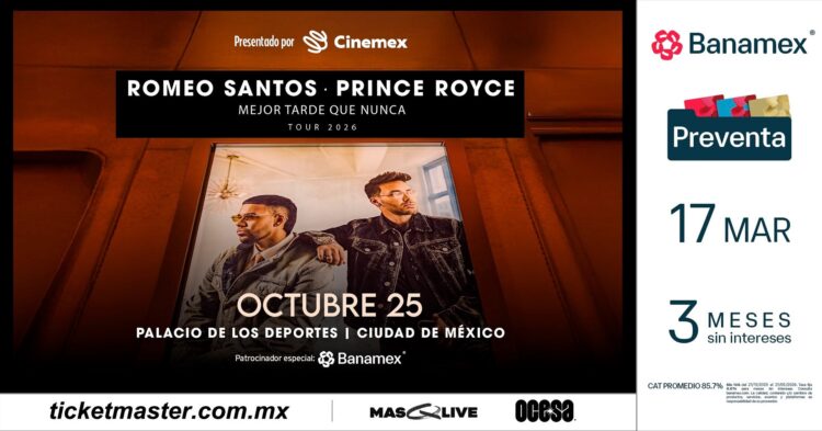 Romeo Santos y Prince Royce unirán sus voces en el Palacio de los Deportes con su gira de bachata